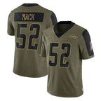 LA.Chargers #52 Khalil Mack Player Olive Salute To Service Limited Game Ddoa Stitched Jerseys