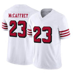 SF.49ers #23 Christian McCaffrey Player White Limited Alternate Vapor F.U.S.E. Home Game Ddoa Stitched Jerseys