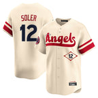 LA.Angels #12 Jorge Soler Player Cream City Connect Limited Home Ddoa Stitched Jerseys