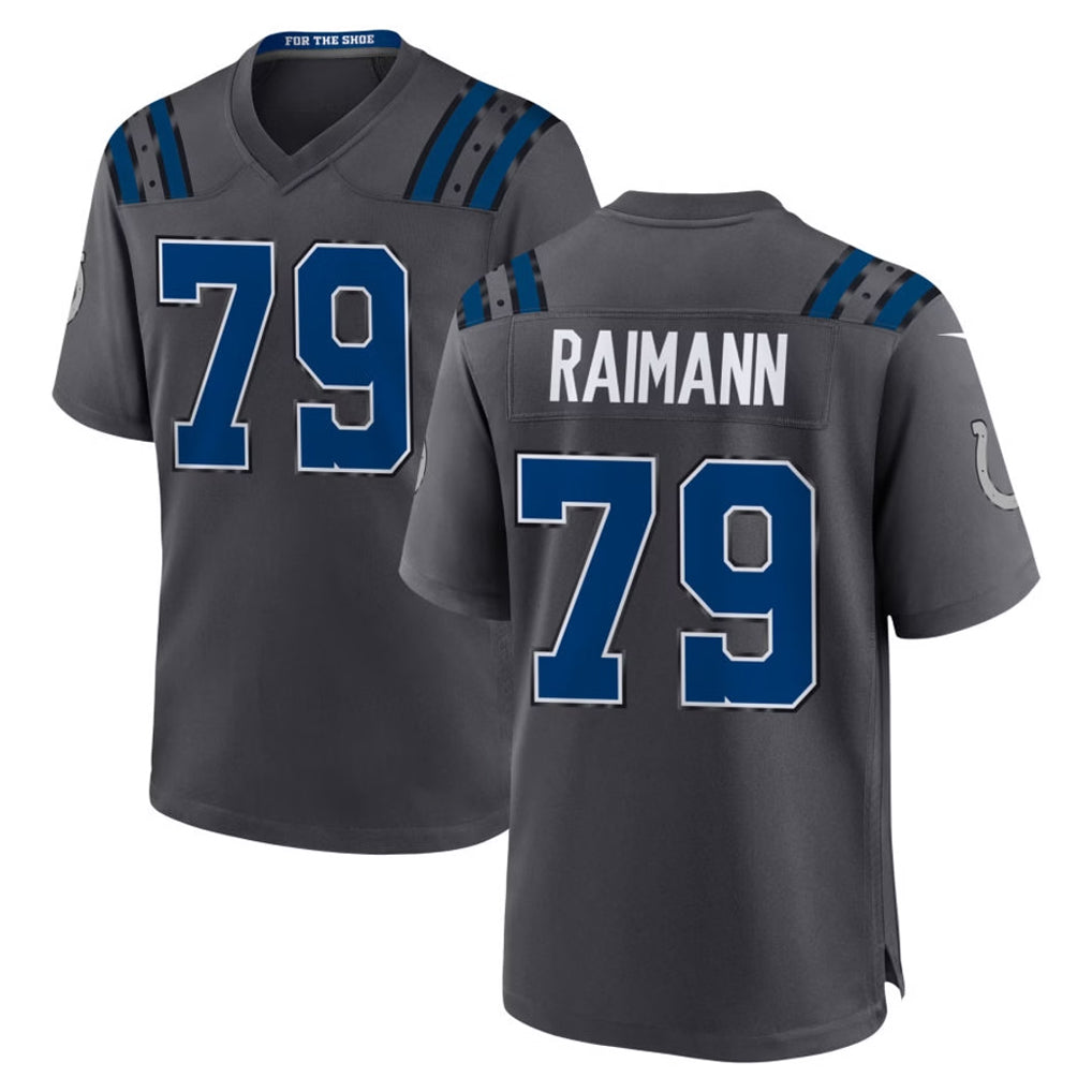 IN.Colts #79 Bernhard Raimann Player Anthracite 2026 Rivalries Collection Home Game Ddoa Stitched Jerseys