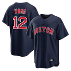 B.Red Sox #12 Connor Wong Player Navy Home Game Ddoa Stitched Jerseys