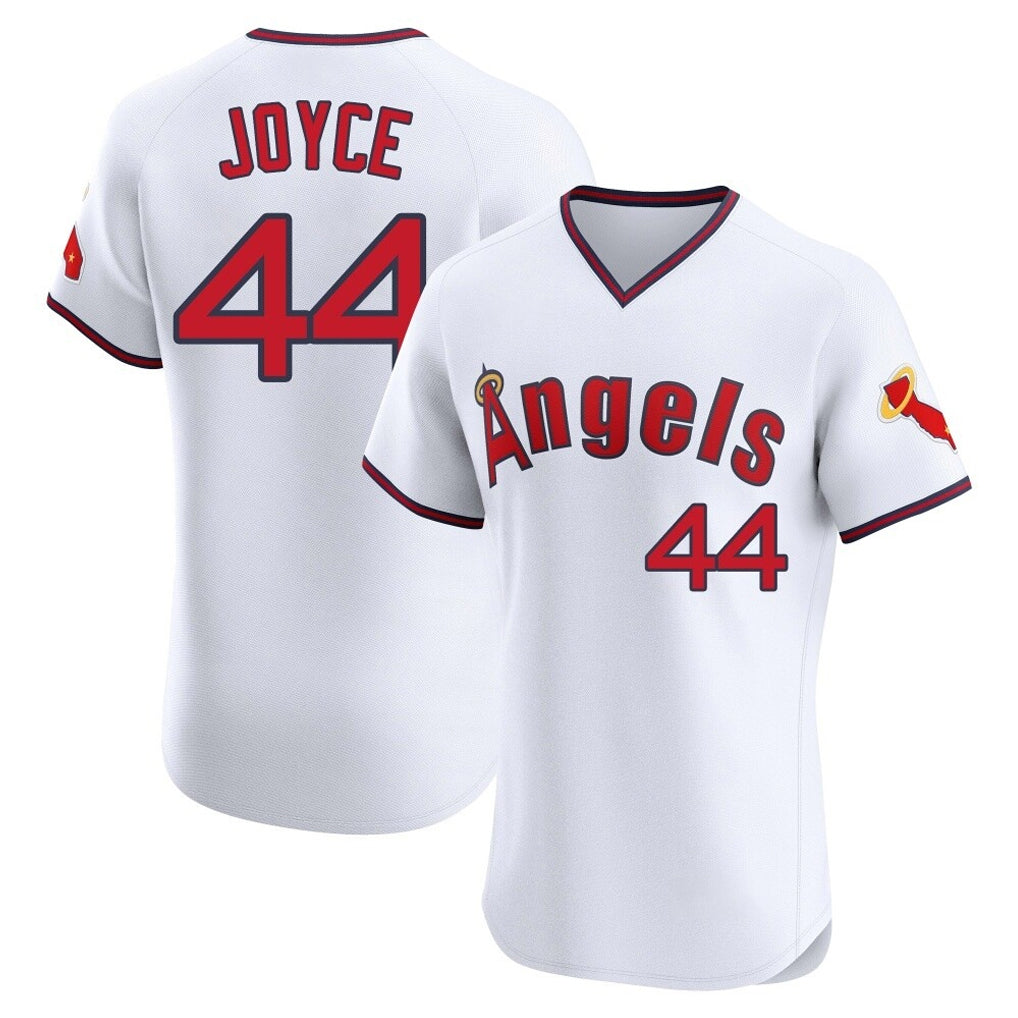LA.Angels #44 Ben Joyce Player White T-shirt Home Limited Elite Ddoa Stitched Jerseys