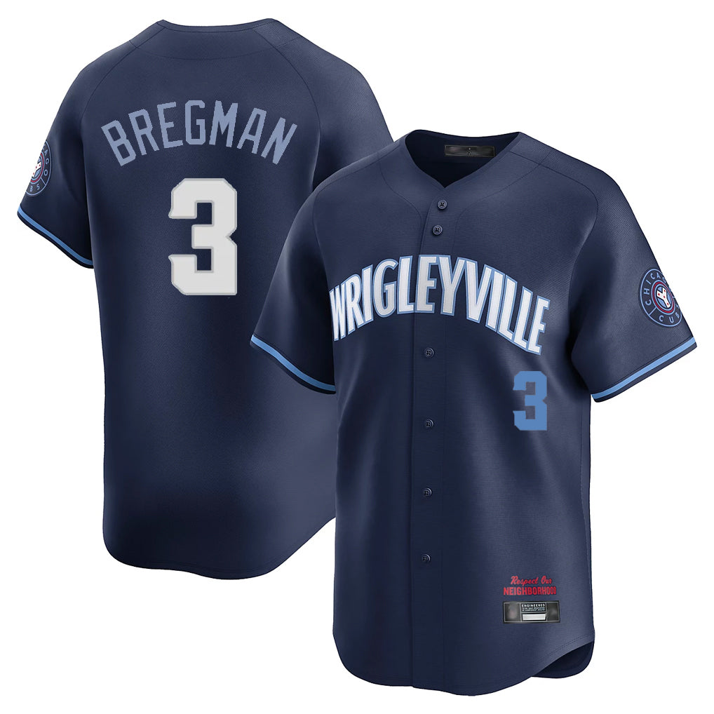 C.Cubs #3 Alex Bregman Player Navy City Connect Limited Home Ddoa Stitched Jerseys