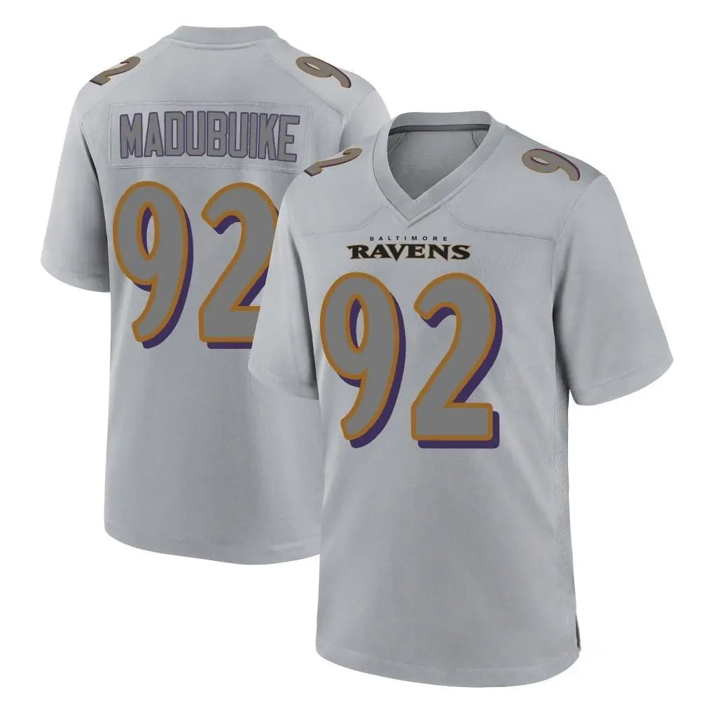 B.Ravens #92 Nnamdi Madubuike Player Gray Color Rush Vapor Untouchable Game Ddoa Stitched Jerseys