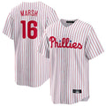 P.Phillies #16 Brandon Marsh Player White Home Game Ddoa Stitched Jerseys