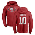 SF.49ers #10 Mac Jones Player Red LOGO Pullover Hoodies Home Game Ddoa Stitched Jerseys