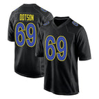 LA.Rams #69 Kevin Dotson Player Black Fashion Limited Home Game Ddoa Stitched Jerseys