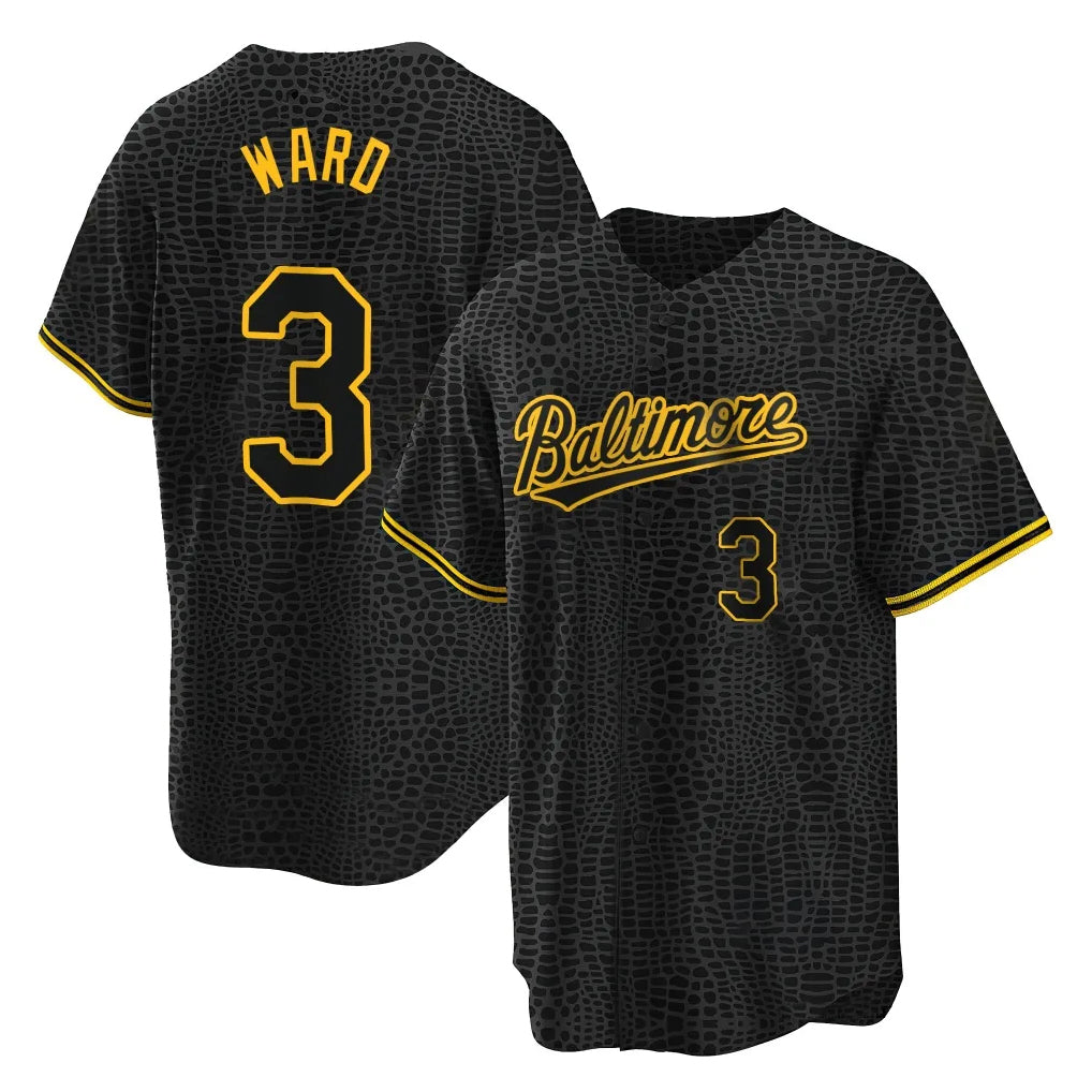 B.Orioles #3 Taylor Ward Player Black Snake Skin City Home Game Ddoa Stitched Jerseys