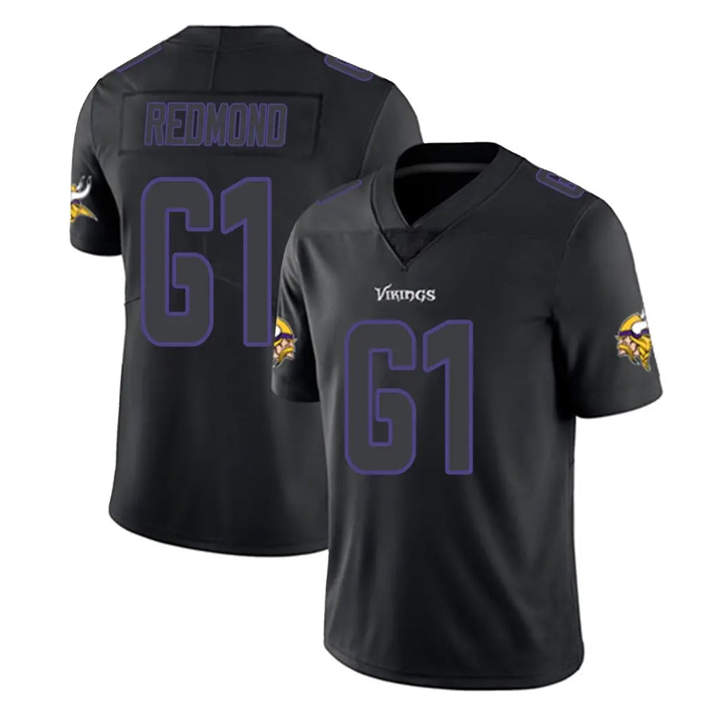 MN.Vikings #61 Jalen Redmond Player Black Impact LImited Home Game Ddoa Stitched Jerseys