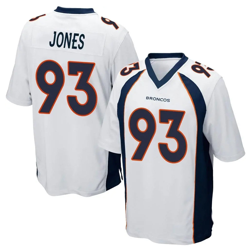 D.Broncos #93 D.J. Jones Player White Game Ddoa Stitched Jerseys