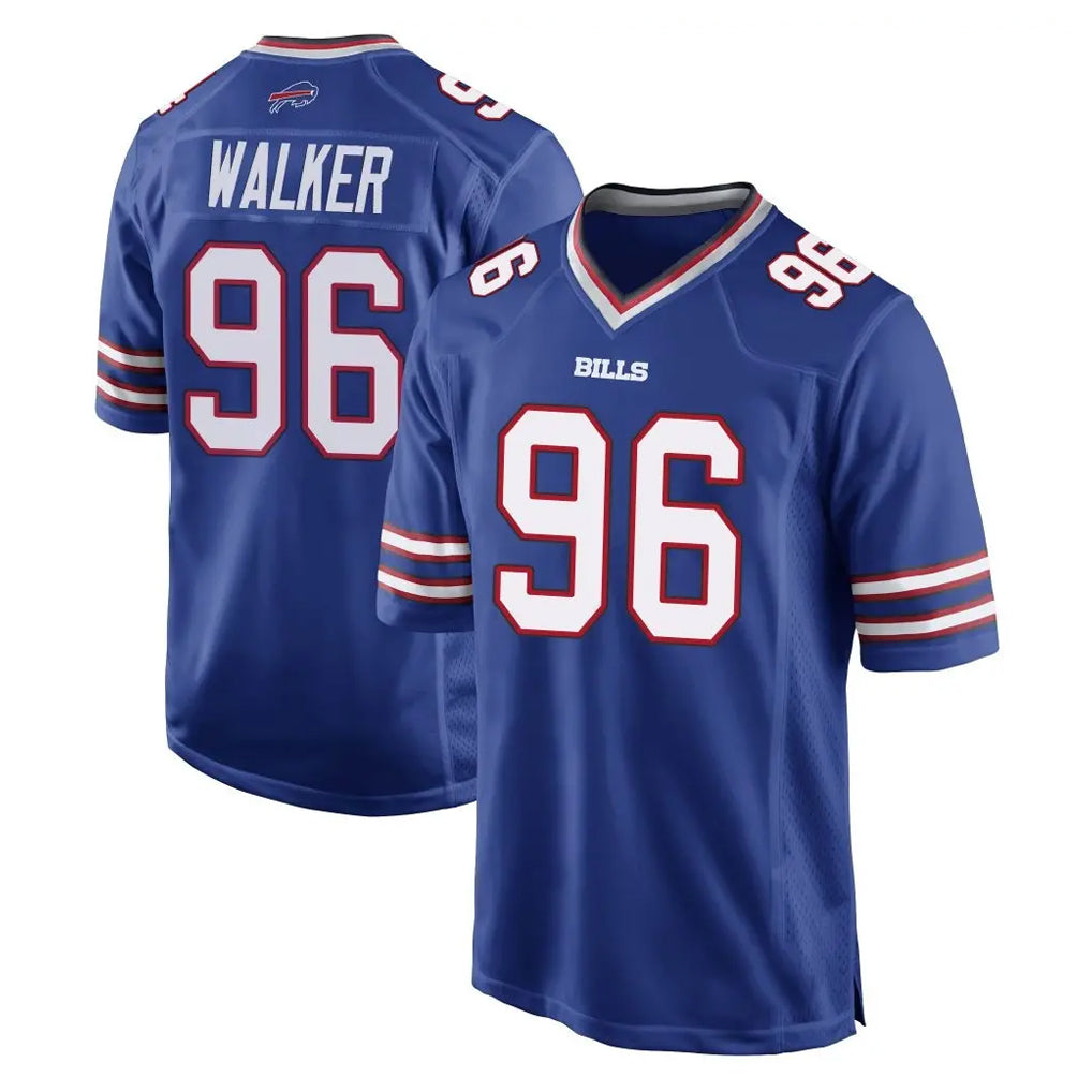 B.Bills #96 Deone Walker Player Royal Home Game Ddoa Stitched Jerseys