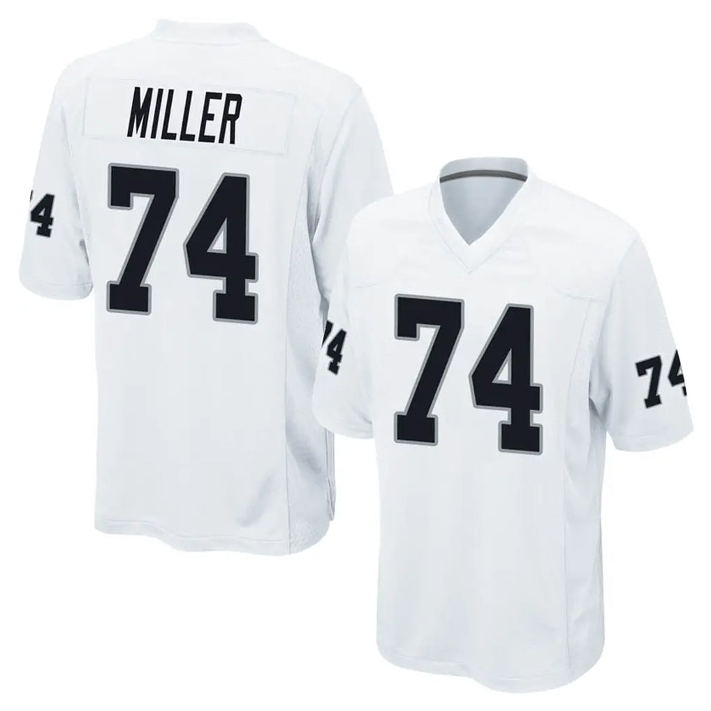 LV.Raiders #74 Kolton Miller Player White Home Game Ddoa Stitched Jerseys