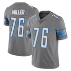D.Lions #76 Blake Miller Player Gray Vapor Untouchable Limited Home Game Ddoa Stitched Jerseys