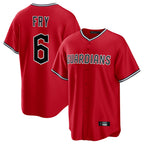 C.Guardians #6 David Fry Player Red Home Game Ddoa Stitched Jerseys