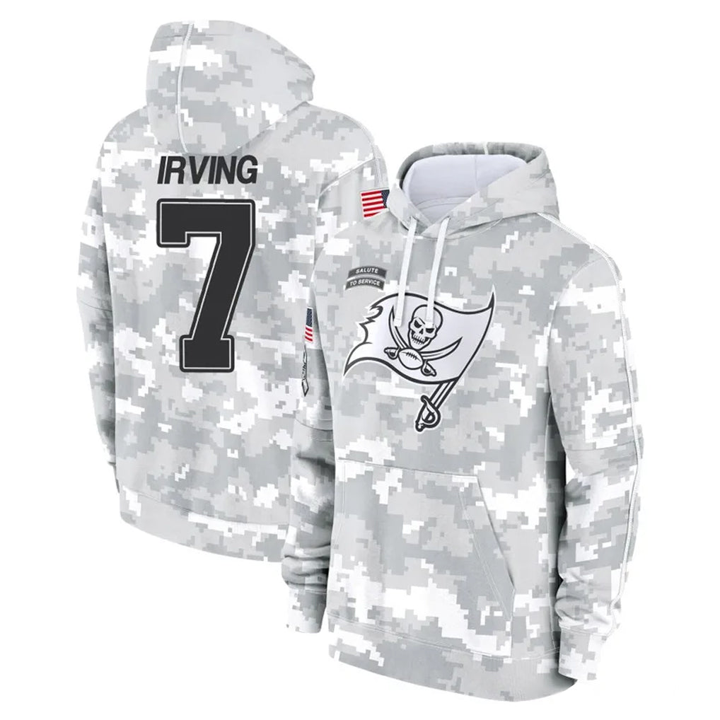 TB.Buccaneers #7 Bucky Irving Player Arctic Camo Limited Salute to Service Pullover Hoodies Game Ddoa Stitched Jerseys