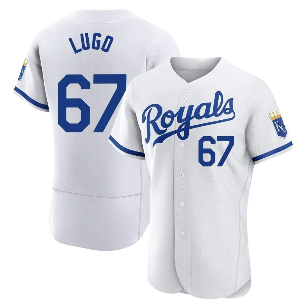 KC.Royals #67 Seth Lugo Player White Limited Elite Home Game Ddoa Stitched Jerseys