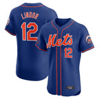 NY.Mets #12 Francisco Lindor Player Royal Limited Elite Home Ddoa Stitched Jerseys