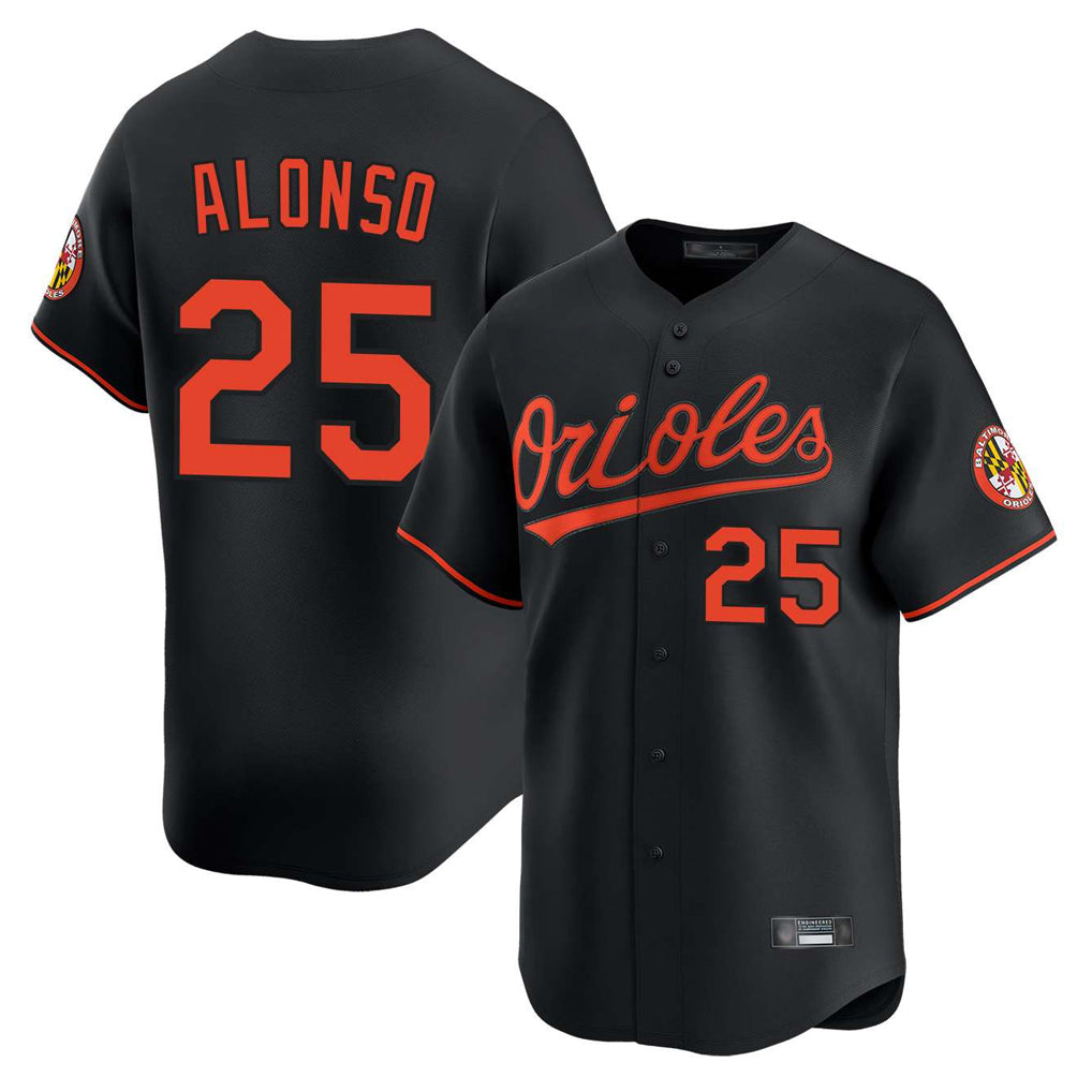 B.Orioles #25 Pete Alonso Player Black Limited Home Game Ddoa Stitched Jerseys