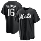NY.Mets #16 Dwight Gooden Player Black Home Game Ddoa Stitched Jerseys