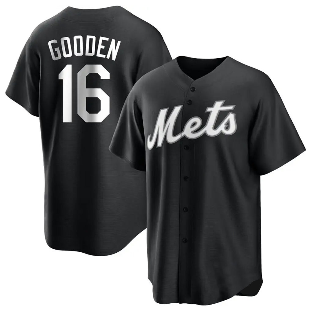 NY.Mets #16 Dwight Gooden Player Black Home Game Ddoa Stitched Jerseys