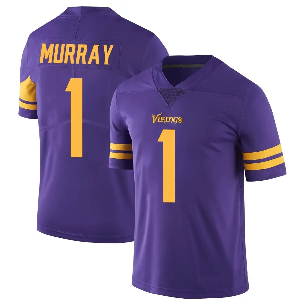 M.Vikings #1 Kyler Murray Player Purple Limited Color Rush Home Game Ddoa Stitched Jerseys