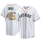 H.Astros #45 Tatsuya Imai Player Gold Collection Game Home Ddoa Stitched Jerseys