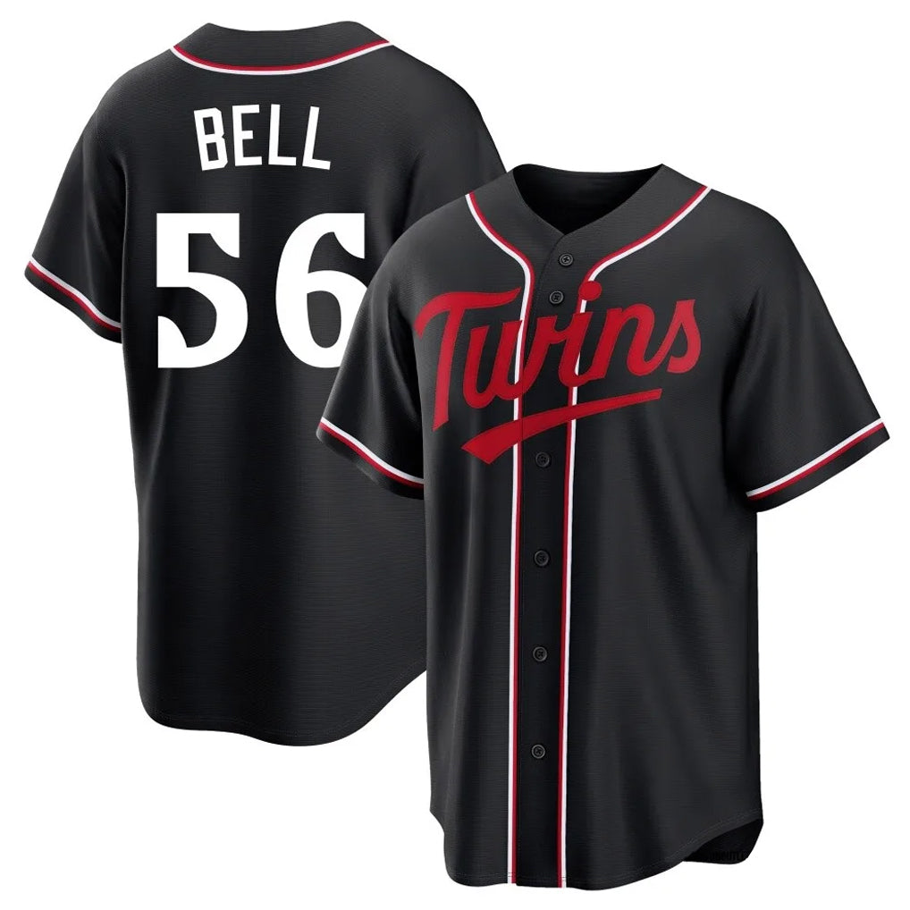 M.Twins #56 Josh Bell Player Black Fashion Out Home Limited Ddoa Stitched Jerseys