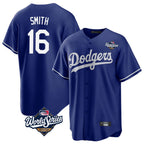 LA.Dodgers #16 Will Smith Player Royal World Series Game Ddoa Stitched Jerseys