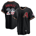 A.Diamondbacks #20 Luis Gonzalez Player Black USA 250 Fourth of July Game Home Ddoa250Ys Stitched Jerseys