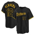 B.Orioles #12 Dylan Beavers Player Black Snake Skin City Home Game Ddoa Stitched Jerseys
