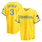 B.Red Sox #3 Ceddanne Rafaela Player Yellow Home Game Ddoa Stitched Jerseys