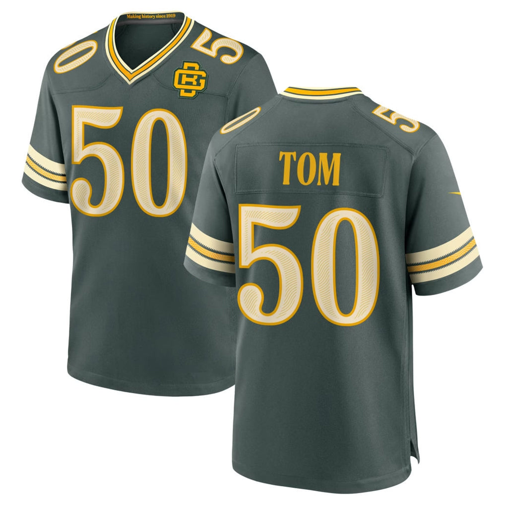 GB.Packers #50 Zach Tom Player Green 2026 Rivalries Collection Home Game Ddoa Stitched Jerseys