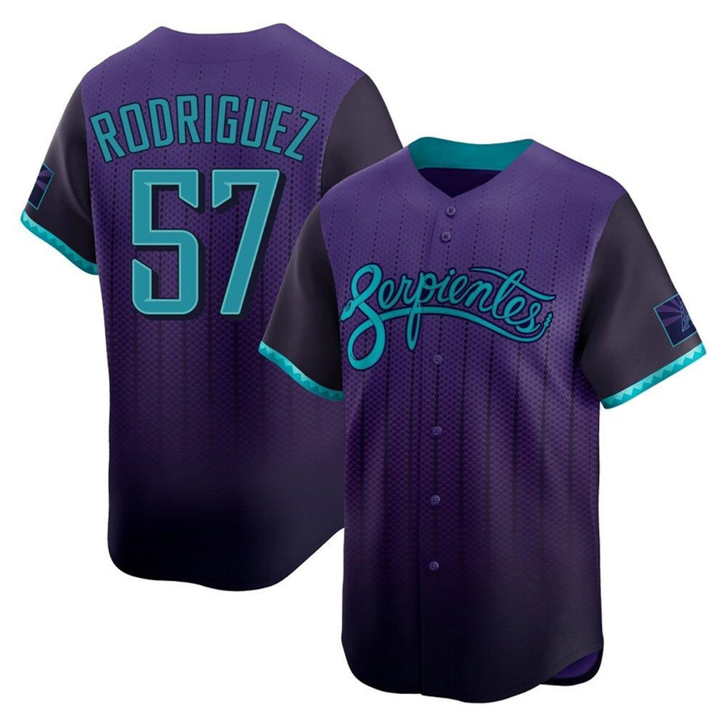 A.Diamondbacks #57 Eduardo Rodriguez Player Purple City Connect Limited Home Game Ddoa Stitched Jerseys