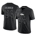 D.Broncos #34 JL Skinner Player Black Reflective Limited Ddoa Stitched Jerseys