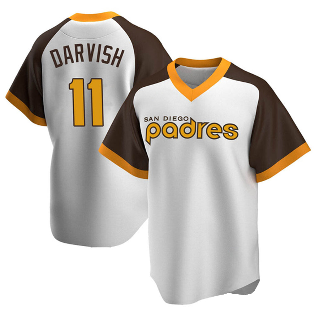 S.Diego Padres #11 Yu Darvish Player White Home Cooperstown Collection Replica Game Ddoa Stitched Jerseys