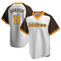 S.Diego Padres #11 Yu Darvish Player White Home Cooperstown Collection Replica Game Ddoa Stitched Jerseys