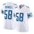 D.Lions #58 Penei Sewell Player White Vapor F.U.S.E. Limited Home Game Ddoa Stitched Jerseys