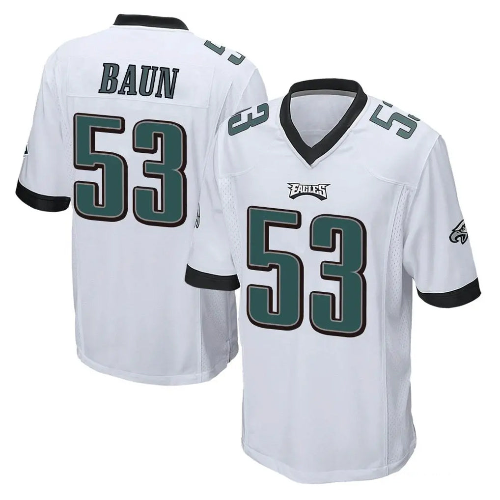 P.Eagles #53 Zack Baun Player White Home Game Ddoa Stitched Jerseys
