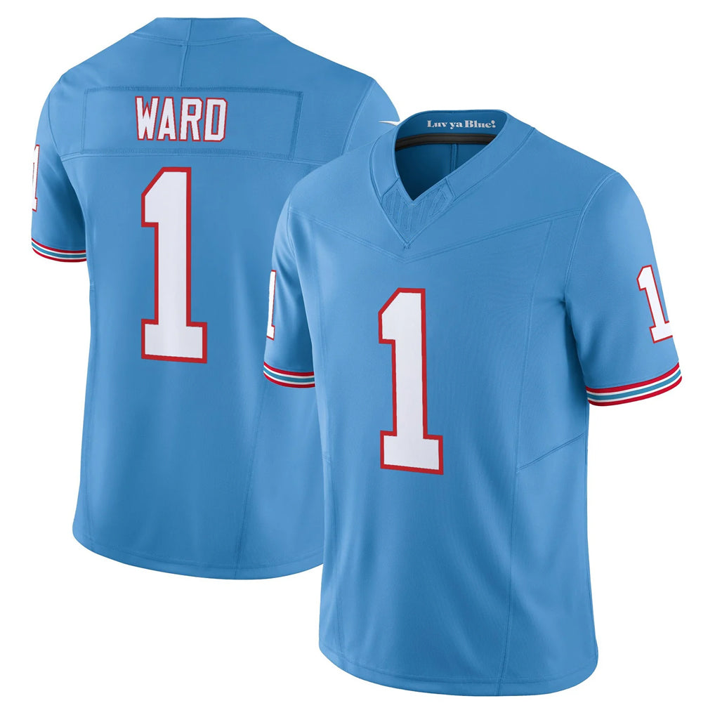 T.Titans #1 Cam Ward Player Light Blue Limited Vapor F.U.S.E. Home Game Ddoa Stitched Jerseys