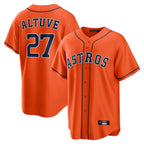 H.Astros #27 Jose Altuve Player Orange Home Game Ddoa Stitched Jerseys