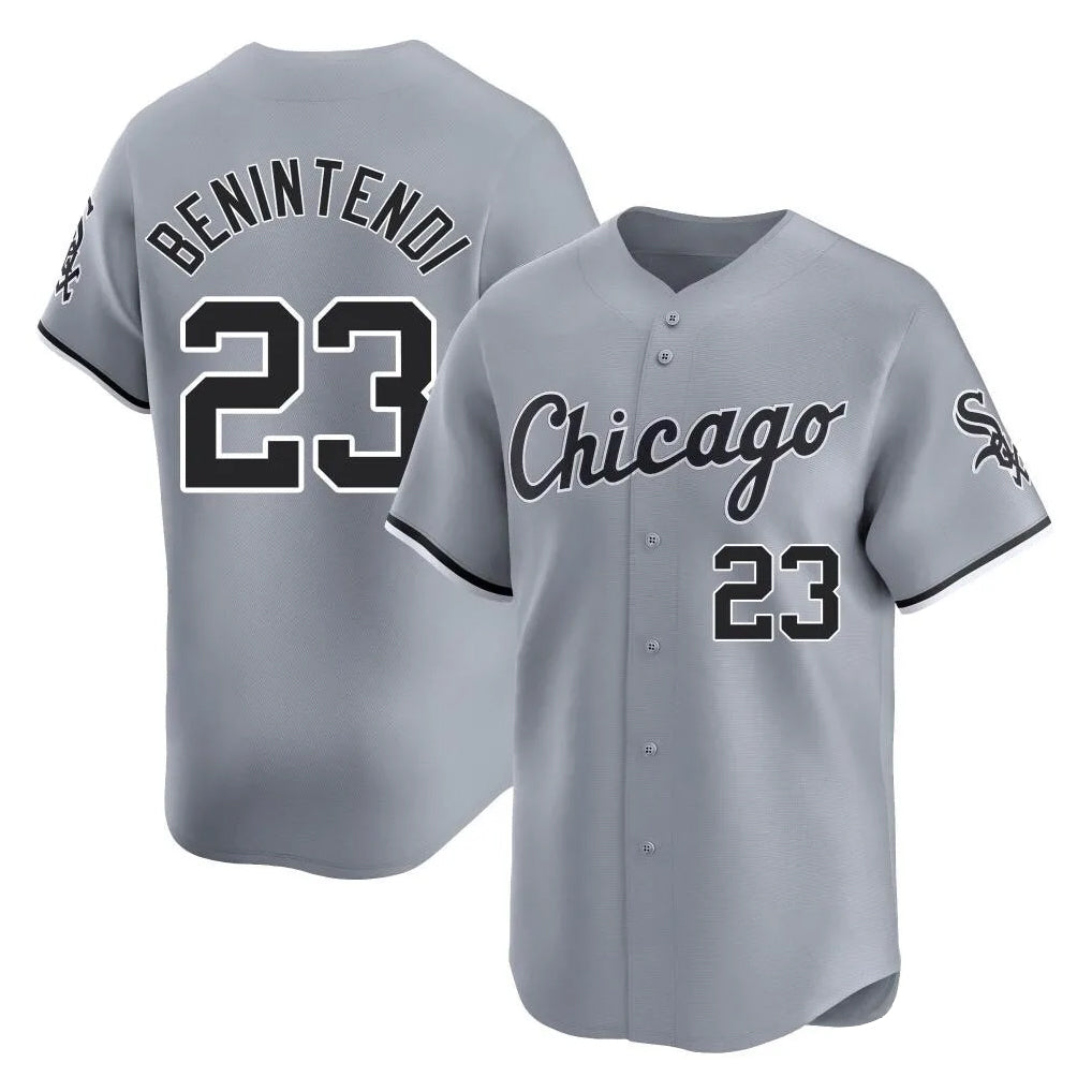 C.White Sox #23 Andrew Benintendi Player Gray Road Limited Home Ddoa Stitched Jerseys
