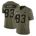 LA.Chargers #83 David Njoku Player Olive 2025 Salute To Service Limited Game Stitched Jerseys