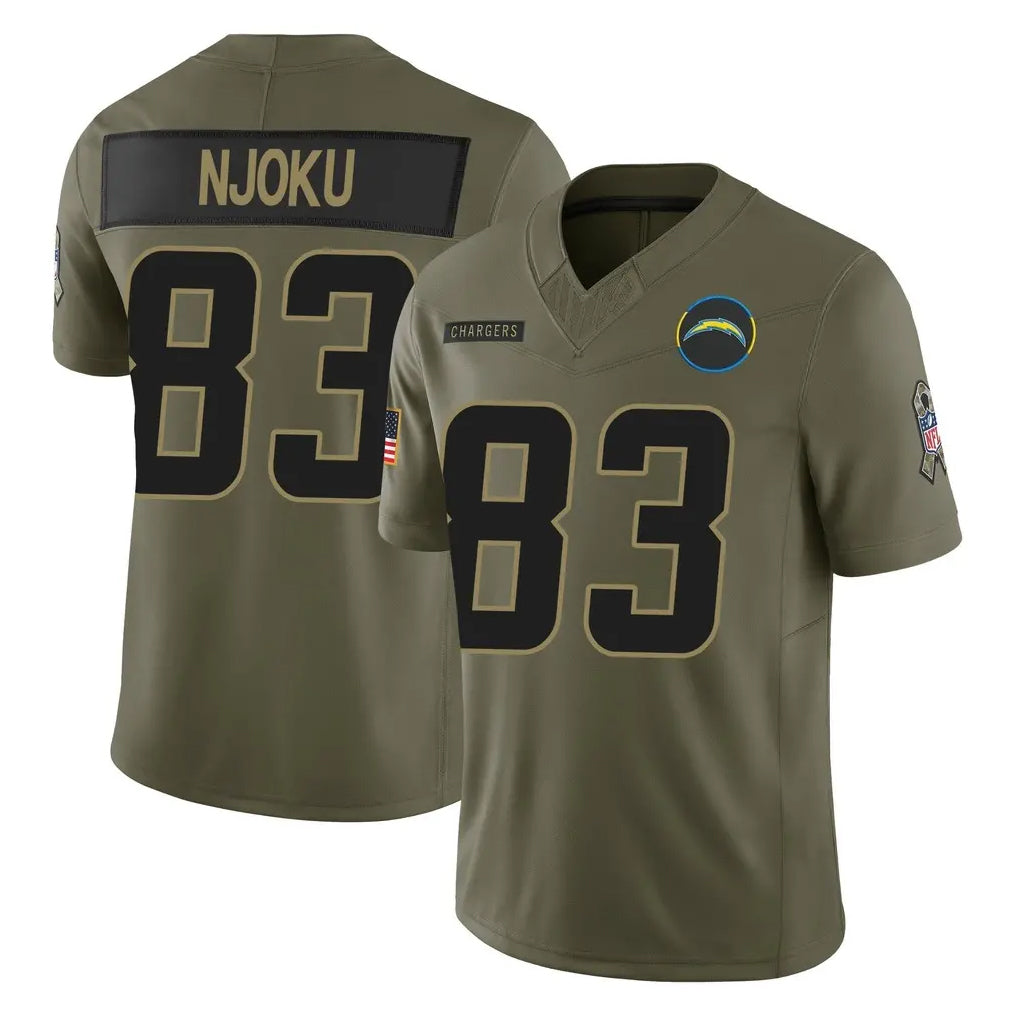 LA.Chargers #83 David Njoku Player Olive 2025 Salute To Service Limited Game Stitched Jerseys