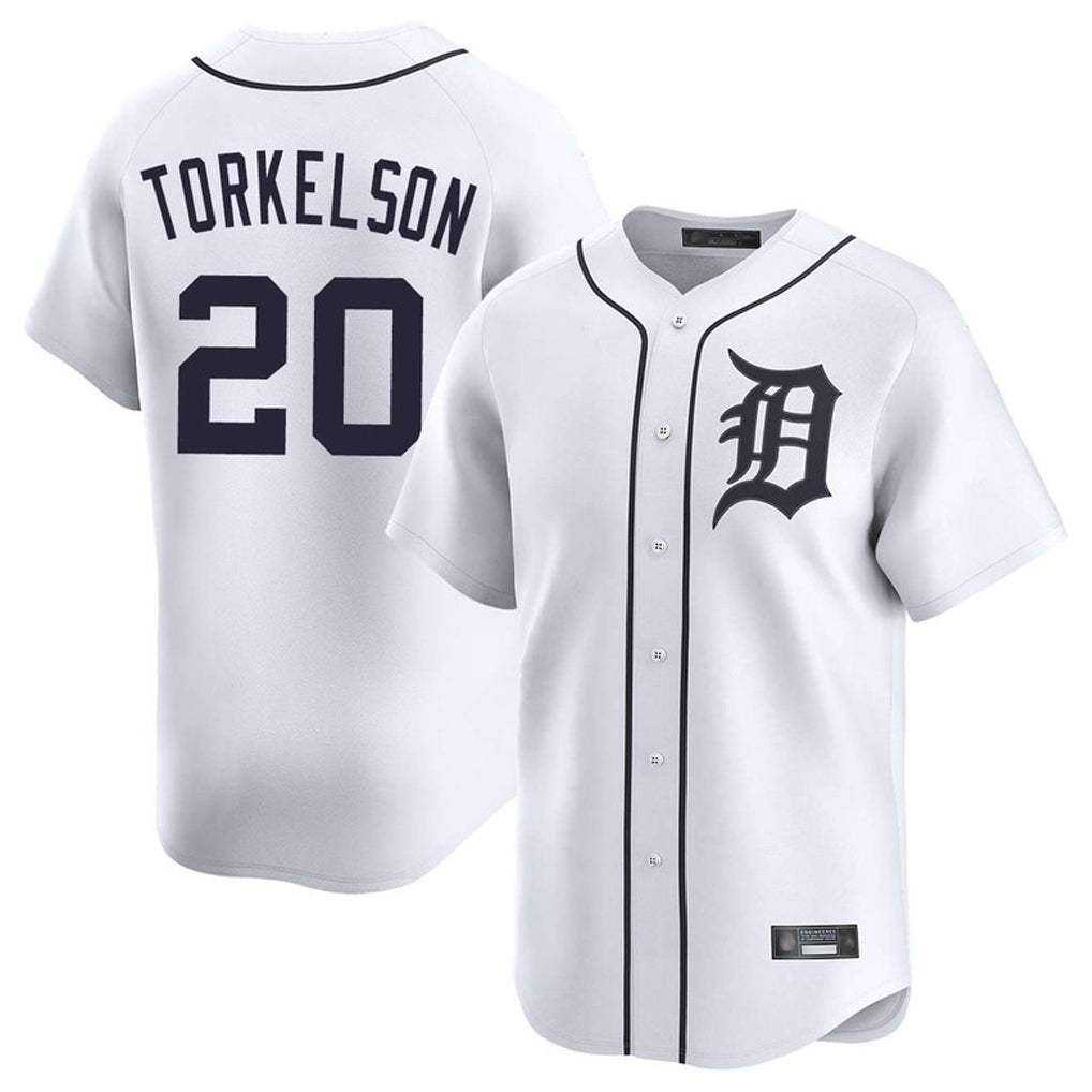 D.Tigers #20 Spencer Torkelson Player White Home Limited Ddoa Stitched Jerseys