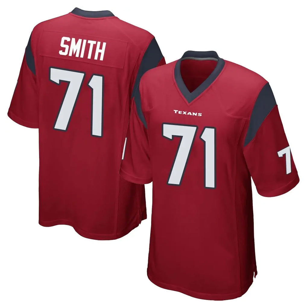 H.Texans #71 Braden Smith Player Red Home Game Ddoa Stitched Jerseys
