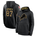 D.Lions #87 Sam LaPorta Player Black Salute to Service Hoodies Limited Game Ddoa Stitched Jerseys