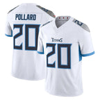 T.Titans #20 Tony Pollard Player White 2025 Vapor Limited Home Game Ddoa Stitched Jerseys