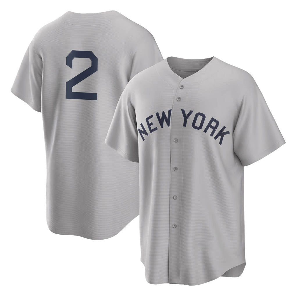 NY.Yankees #2 Derek Jeter Player Gray Field of Dreams Game Ddoa Stitched Jerseys