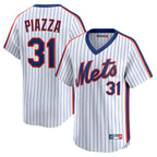 NY.Mets #31 Mike Piazza Player White Cooperstown Collection T-shirt Game Ddoa Stitched Jerseys