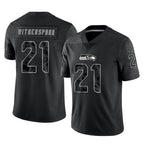 S.Seahawks #21 Devon Witherspoon Player Black Limited Reflective Home Game Ddoa Stitched Jerseys